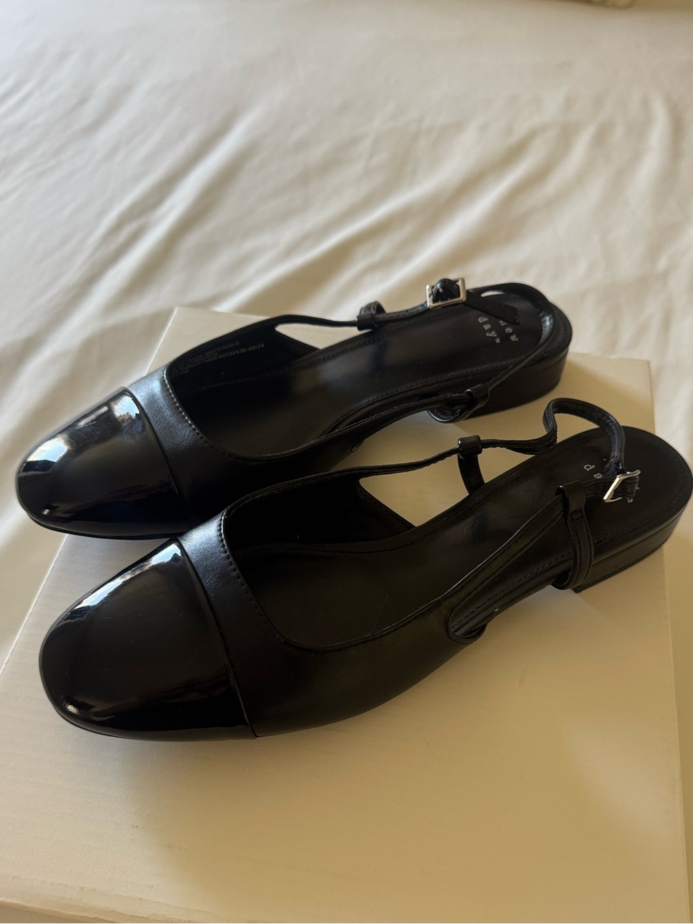 Target Black Patent Cap-Toe Slingback Flats - Picture 11 of 11